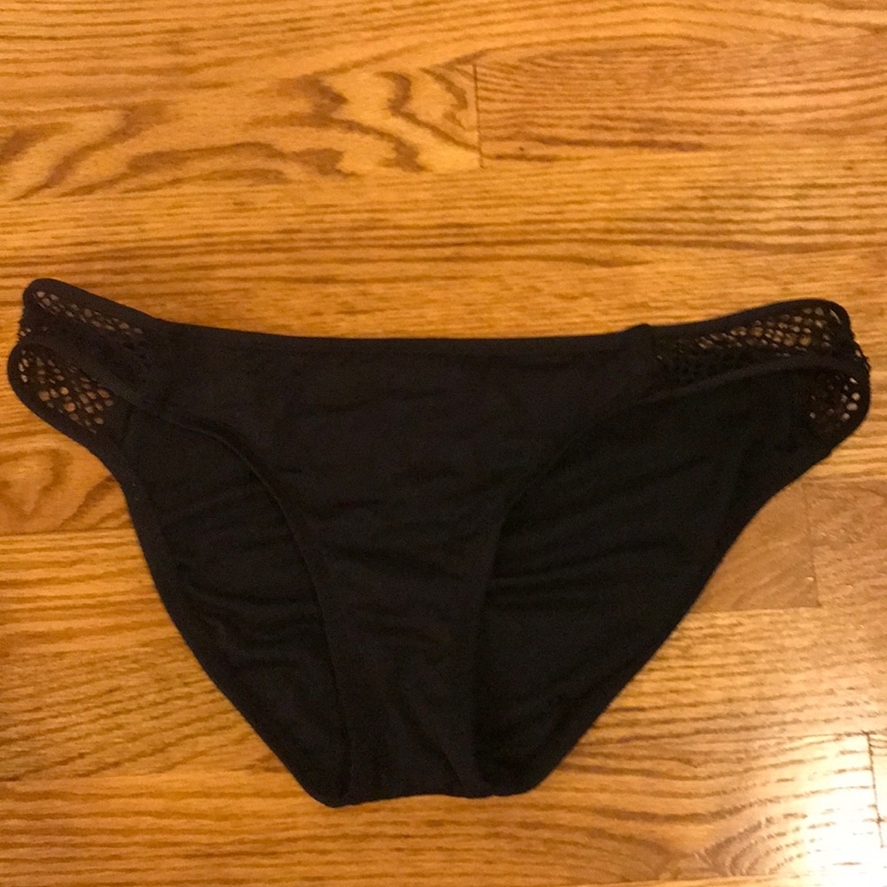 black bikini with lace sides